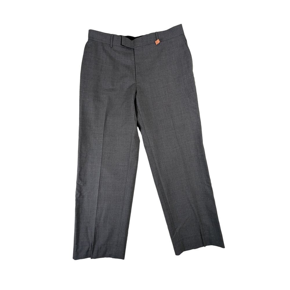 HUGO BOSS Wool Blend Straight Relax Gray Dress Pants 35R